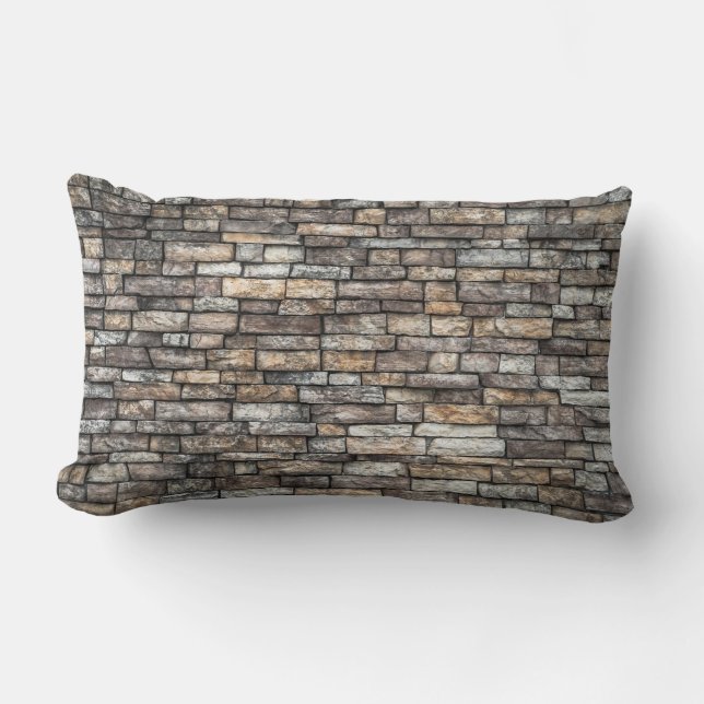 Cojín Lumbar Muro de piedra gris (Anverso)