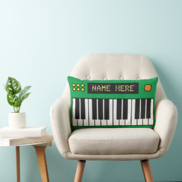 Cojín Lumbar Música personalizada de teclado verde Guay