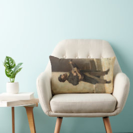 Cojín Lumbar Músico callejero con guitarra (por Gerolamo Induno