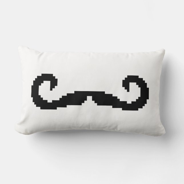 Cojín Lumbar Mustache de manillar para píxeles de 8 bits (Anverso)