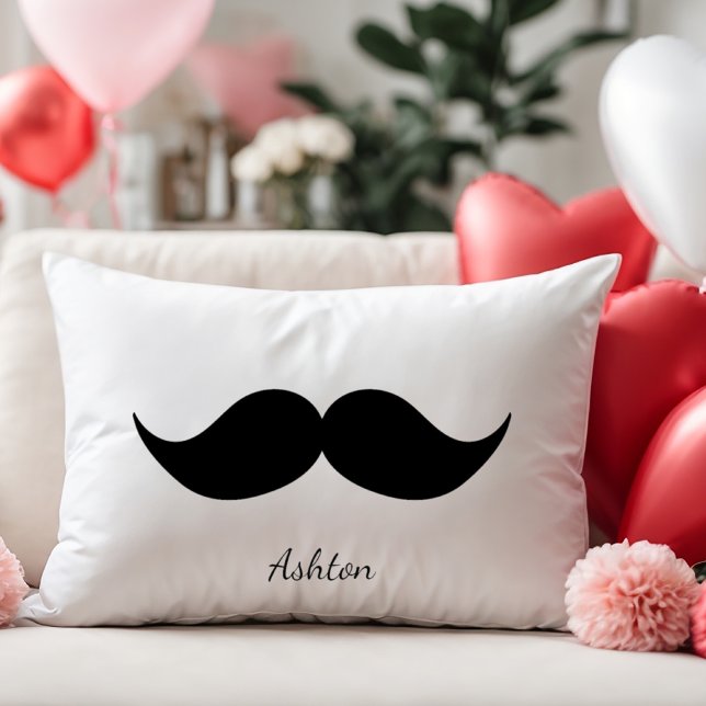 Cojín Lumbar Mustache, regalo de pareja El día de San Valentín, (Subido por el creador)