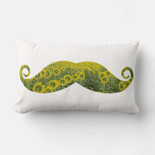 Cojín Lumbar Mustache Sunflowers Lumbar Pillow 33 cm x 53 cm (Anverso)