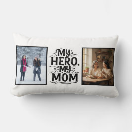 Cojín Lumbar My Hero My Mom Bold 2 Photo Personalized