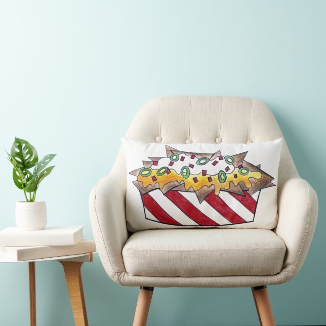Cojín Lumbar Nacho Man Cheese Tortilla Nachos Comida divertida (Silla)