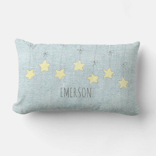 Cojín Lumbar Nacimiento Nacimiento Pastel Estrellas de Guarderí (Anverso)