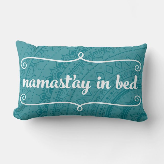 Cojín Lumbar Namaste Mandala Funny Cita PERSONALIZABLE Pillow (Anverso)