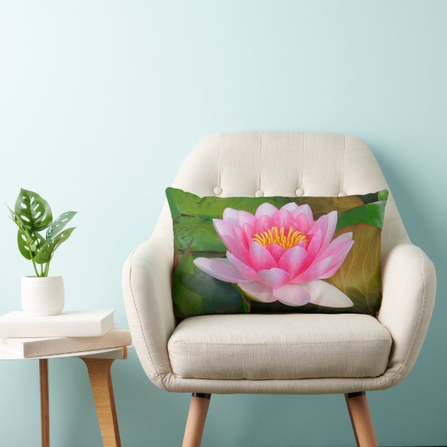 COJÍN LUMBAR "NAMASTE-PINK WATER LILY" (FOTOG.) (Silla)