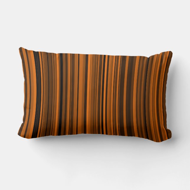 Cojín Lumbar Naranja Brown Black Stripes (Reverso )