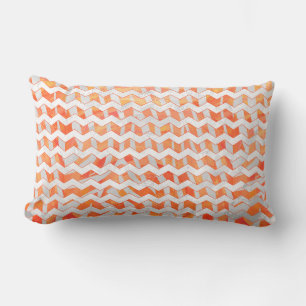 Cojín Lumbar Naranja de cebra y blanco