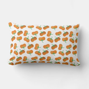 Cojín Lumbar Naranja de cosecha del patrón de calabazas de otoñ