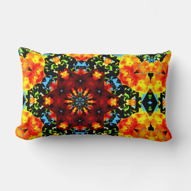 Cojín Lumbar Naranja floral (Anverso)