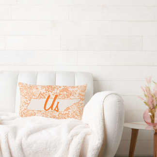 Cojín Lumbar Naranja Floral Tennessee Su estado juntos "nosotro