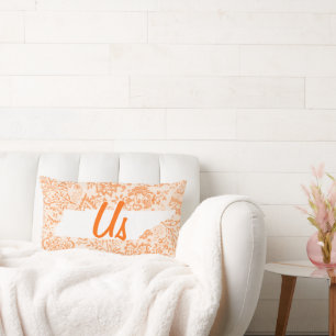 Cojín Lumbar Naranja Floral Tennessee Su estado juntos "nosotro