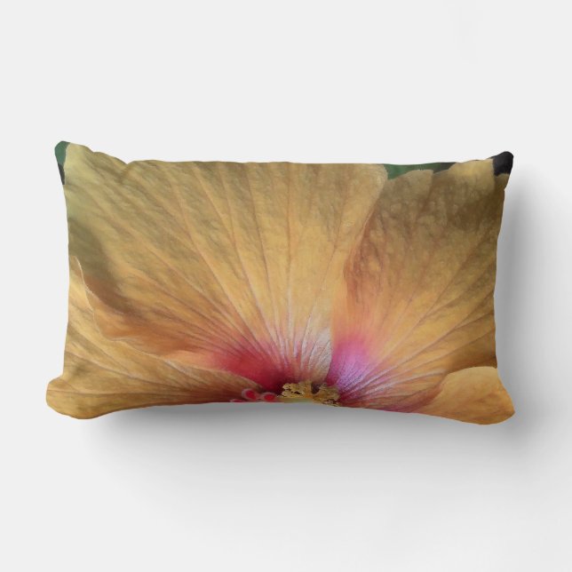 Cojín Lumbar Naranja Hibiscus Ruffle (Anverso)