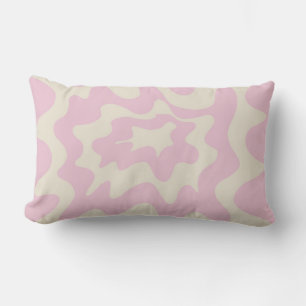 Cojín Lumbar Naranja Moderna y Raya Groovy Rosa Minimalista
