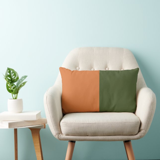 Cojín Lumbar Naranja Verde Retro (Silla)