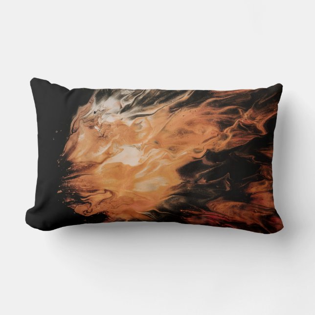 Cojín Lumbar Naranja y humo blanco (Anverso)