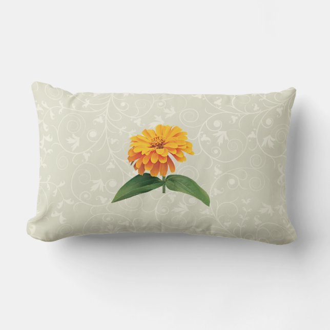 Cojín Lumbar Naranja Zinnia (Anverso)