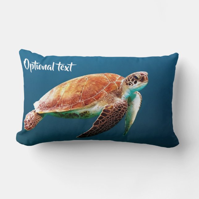 Cojín Lumbar Natación hermosa de la tortuga de mar (Anverso)