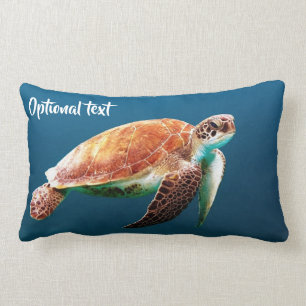 Cojín Lumbar Natación hermosa de la tortuga de mar