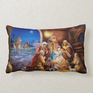 Cojín Lumbar natividad, pintura santa de la noche