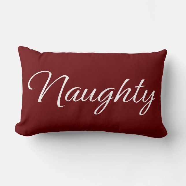 Cojín Lumbar naughty nice pillow (Anverso)