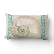 Nautilus Shell acuarela Griega Key Damask Beach