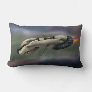 Cojín Lumbar Naves espaciales que vuelan a través de un planeta