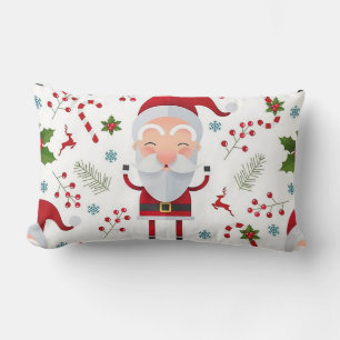 Cojín Lumbar “Navidad con Santa y Acebo”