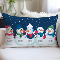 Navidad Familia Muñeco de Nieve Nombre Personaliza