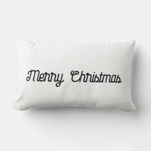Cojín Lumbar Navidad minimalista en blanco y negro