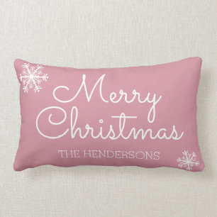 Cojín Lumbar Navidad Moderna Copos de Nieve Apellido Familia