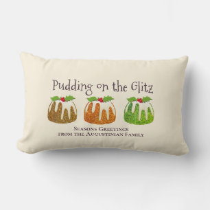 Cojín Lumbar Navidad   PUDDDING ON GLITZ   Crema festiva