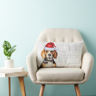 Cojín Lumbar Navidades amantes del perro beagle en un Gorra de 