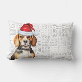 Cojín Lumbar Navidades amantes del perro beagle en un Gorra de 
