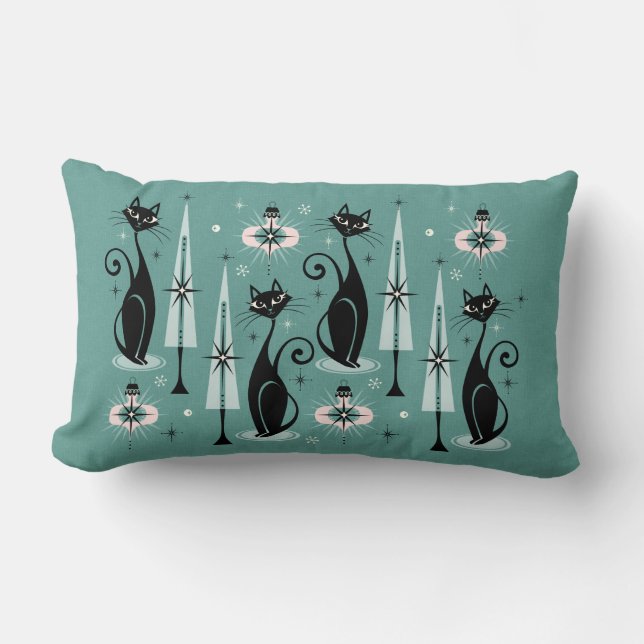 Cojín Lumbar Navidades Atómicos de Mitd Century (Anverso)