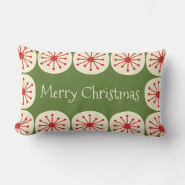 Cojín Lumbar Navidades atómicos Retro Mid Century Feliz Navidad