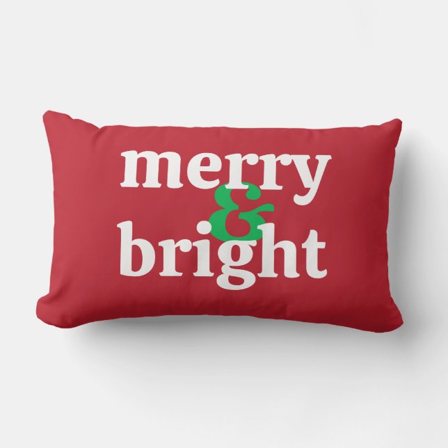 Cojín Lumbar Navidades audaces "Merry & Bright" Lumbar Pillow (Anverso)