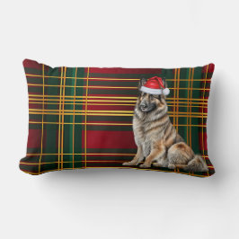 Cojín Lumbar Navidades Belga Tervuren Dog Holiday Plaid