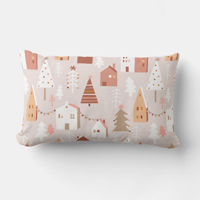 Cojín Lumbar Navidades Boho Village Lumbar Pillow (Anverso)