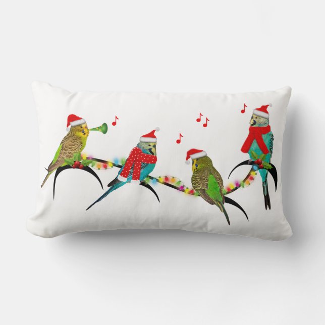 Cojín Lumbar Navidades Budgie Frenzy Pillow (elegir el color) (Anverso)