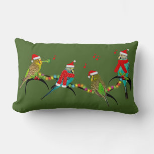 Cojín Lumbar Navidades Budgie Frenzy Pillow (verde oscuro)