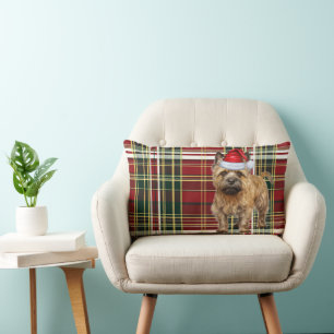 Cojín Lumbar Navidades Cairn Terrier Dog Holiday Plaid