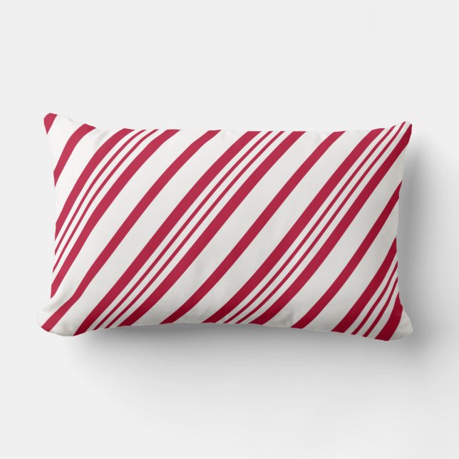 Cojín Lumbar Navidades Candy Cane Stripe (Anverso)