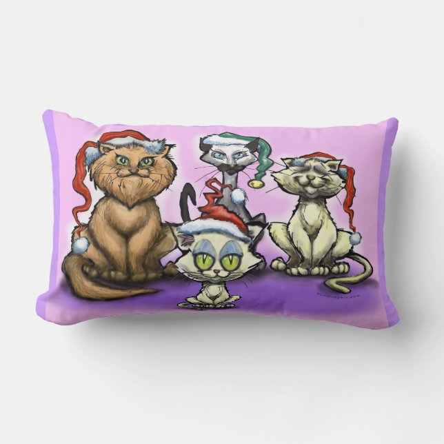 Cojín Lumbar Navidades Cats Pillow (Anverso)