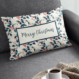 Cojín Lumbar Navidades clásicos de la época roja y verde de las