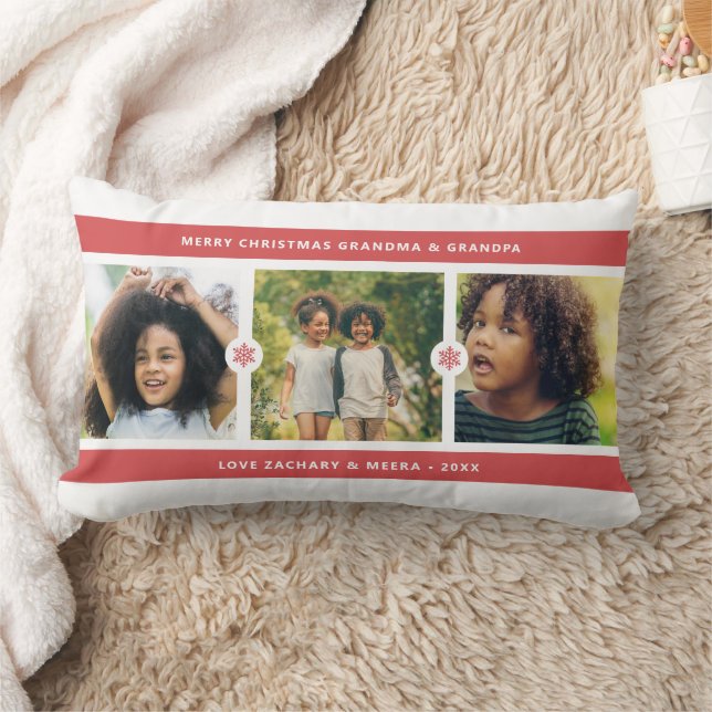Cojín Lumbar Navidades Collage de fotos de abuelos (Manta)