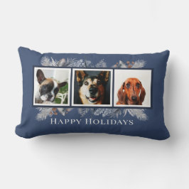 Cojín Lumbar Navidades de color azul color de agua Mascota pers