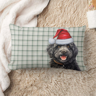 Cojín Lumbar Navidades de Dog Lover Barbet Green Plaid