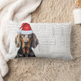 Cojín Lumbar Navidades de Dog Lover Black Tan Coonhound Holiday